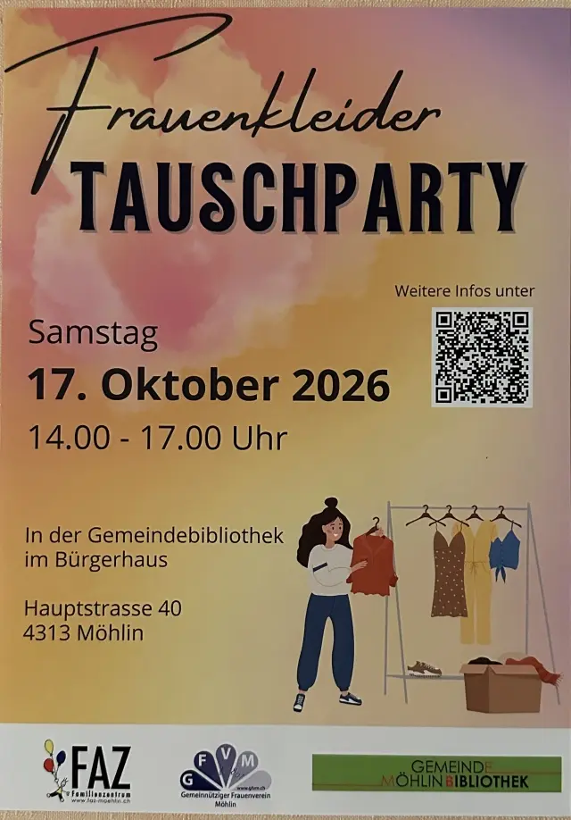 Frauenkleider Tauschparty - Samstag 17. Oktober 
von 14 - 17 Uhr
